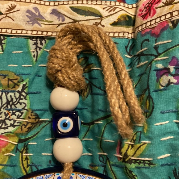 Large Painted Glass Turkish Evil Eye- Wall Decor- Protection-Eye - Picture 3 of 4